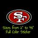 San Francisco 49ers Full Color Vinyl Decal Hydroflask decal Cornhole decal 3