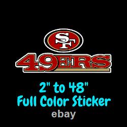 San Francisco 49ers Full Color Vinyl Decal Hydroflask decal Cornhole decal 5