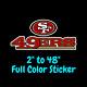 San Francisco 49ers Full Color Vinyl Decal Hydroflask decal Cornhole decal 5