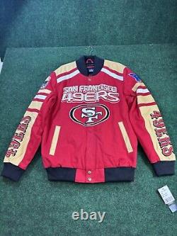 San Francisco 49ers G-III Sports Power Forward Racing Full-Snap Jacket Size L