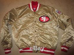 San Francisco 49ers GOLD Starter NFL Jacket LG L vintage