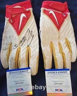 San Francisco 49ers George Kittle Autographed Game Used Gloves PSA Authenticated