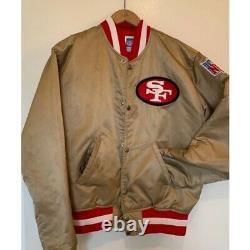 San Francisco 49ers Gold Satin Bomber Jacket