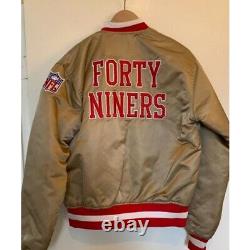 San Francisco 49ers Gold Satin Bomber Jacket