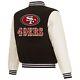 San Francisco 49ers JH Design Reversible Fleece Jacket with Faux Leather