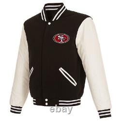 San Francisco 49ers JH Design Reversible Fleece Jacket with Faux Leather