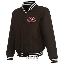 San Francisco 49ers JH Design Reversible Fleece Jacket with Faux Leather