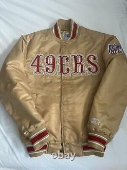 San Francisco 49ers Jacket Gold SF Niners Satin NFL(Hand Made)