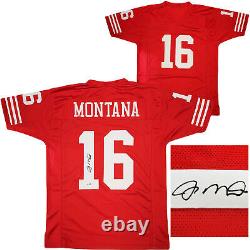 San Francisco 49ers Joe Montana Autographed Red Jersey Beckett Bas Qr 209019