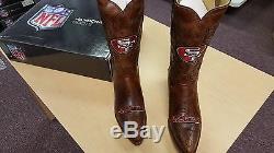 San Francisco 49ers Ladies Brown Leather Boots size 5.5-11 Stitched Cowboy Round