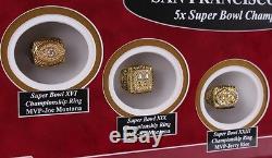 San Francisco 49ers Legends Super Bowl Ring Frame 16x20 Montana Rice Young