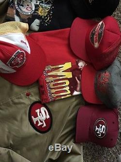San Francisco 49ers Lot Jacket Shirts Snapbacks Size XL Chalkline Satin Montana