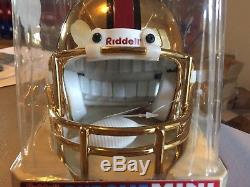 San Francisco 49ers Mini Helmet Limited Edition Chrome 24k Gold Facemask Riddell