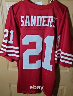 San Francisco 49ers Mitchell And Ness #21 Deion Sanders Stitched Jersey Size 48