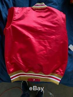 San Francisco 49ers Mitchell & Ness Authentic Throwback Satin Jacket SMALL