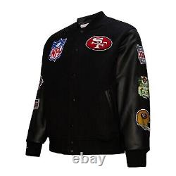 San Francisco 49ers Mitchell & Ness Blackout Vintage Full-Snap Varsity Jacket