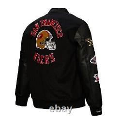 San Francisco 49ers Mitchell & Ness Blackout Vintage Full-Snap Varsity Jacket