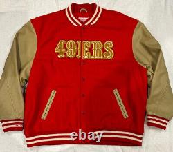San Francisco 49ers Mitchell & Ness Letterman Varsity Jacket 3XL Wool/Leather