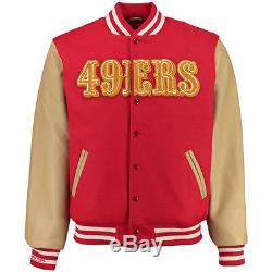 San Francisco 49ers Mitchell & Ness NFL Wool/Leather Varsity Jacket Scarlet