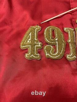 San Francisco 49ers Mitchell & Ness Satin Bomber Jacket Size 2XL Throwback NFL