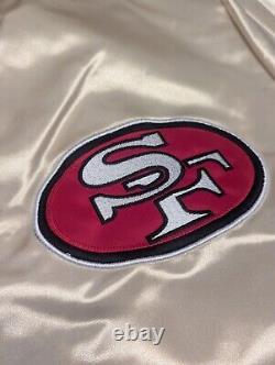 San Francisco 49ers Mitchell & Ness Throwback NFL Gold Satin Jacket Mens 2XL NWT