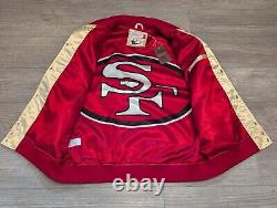 San Francisco 49ers Mitchell & Ness Throwback NFL Gold Satin Jacket Mens 2XL NWT