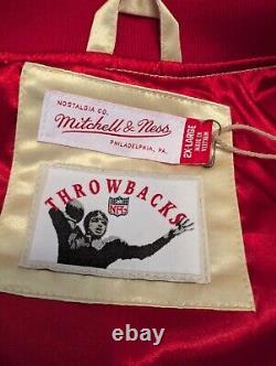 San Francisco 49ers Mitchell & Ness Throwback NFL Gold Satin Jacket Mens 2XL NWT