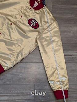 San Francisco 49ers Mitchell & Ness Throwback NFL Gold Satin Jacket Mens 2XL NWT