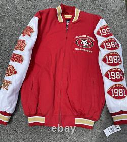San Francisco 49ers NFL superbowl Champs zip up Varsity Bomber jacket sz-M-NWT