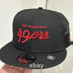 San Francisco 49ers New Era Script Trucker 9FIFTY Snapback Hat Men's Shanahan