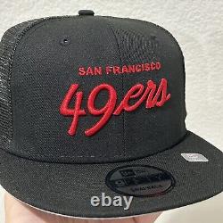 San Francisco 49ers New Era Script Trucker 9FIFTY Snapback Hat Men's Shanahan