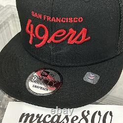 San Francisco 49ers New Era Script Trucker 9FIFTY Snapback Hat Men's Shanahan