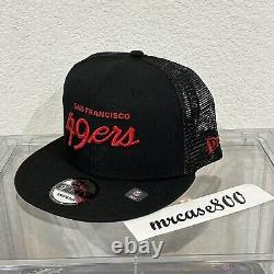 San Francisco 49ers New Era Script Trucker 9FIFTY Snapback Hat Men's Shanahan