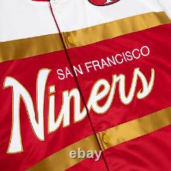 San Francisco 49ers Niners Red & white Satin Varsity Jacket Snap up Bomber