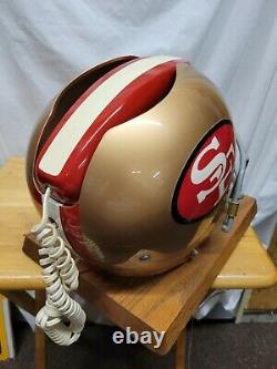 San Francisco 49ers Phone Football Helmet (Full size) Mounted on Wood Base