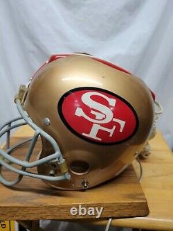 San Francisco 49ers Phone Football Helmet (Full size) Mounted on Wood Base