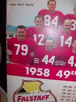 San Francisco 49ers Rare Original Falstaff Beer 1958 Team Cardboard Schedule
