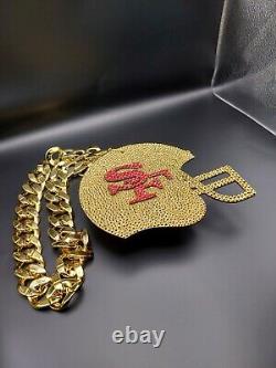 San Francisco 49ers Rhinestone Helmet On Thick Chain