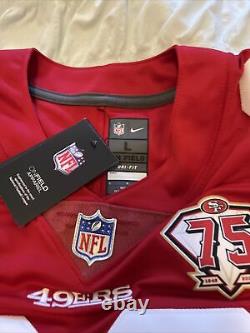 San Francisco 49ers Rice 80, 75th Anniversary Nike Game Jersey Large Size New