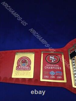 San Francisco 49ers SF Super Bowl Championship Belt Title Adult Size Leather 2mm