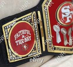 San Francisco 49ers SF Super Bowl Championship Belt Title Adult Size Leather 2mm