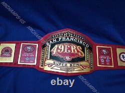 San Francisco 49ers SF Super Bowl Championship Belt Title Adult Size Leather 2mm