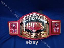 San Francisco 49ers SF Super Bowl Championship Belt Title Adult Size Leather 2mm