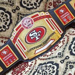 San Francisco 49ers SF Super Bowl Championship Belt Title Leather Brass 2mm