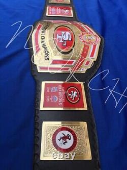 San Francisco 49ers SF Super Bowl Championship Belt Title Leather Brass 2mm