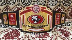 San Francisco 49ers SF Super Bowl Championship Belt Title Leather Brass 2mm