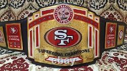 San Francisco 49ers SF Super Bowl Championship Belt Title Leather Brass 2mm