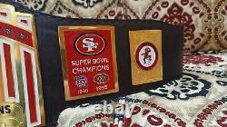 San Francisco 49ers SF Super Bowl Championship Belt Title Leather Brass 2mm