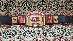 San Francisco 49ers SF Super Bowl Championship Belt Title Leather Brass 2mm