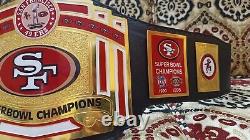 San Francisco 49ers SF Super Bowl Championship Belt Title Leather Brass 2mm